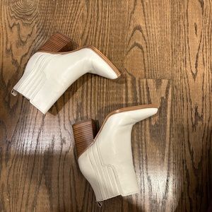 Marc Fisher White Leather Booties
